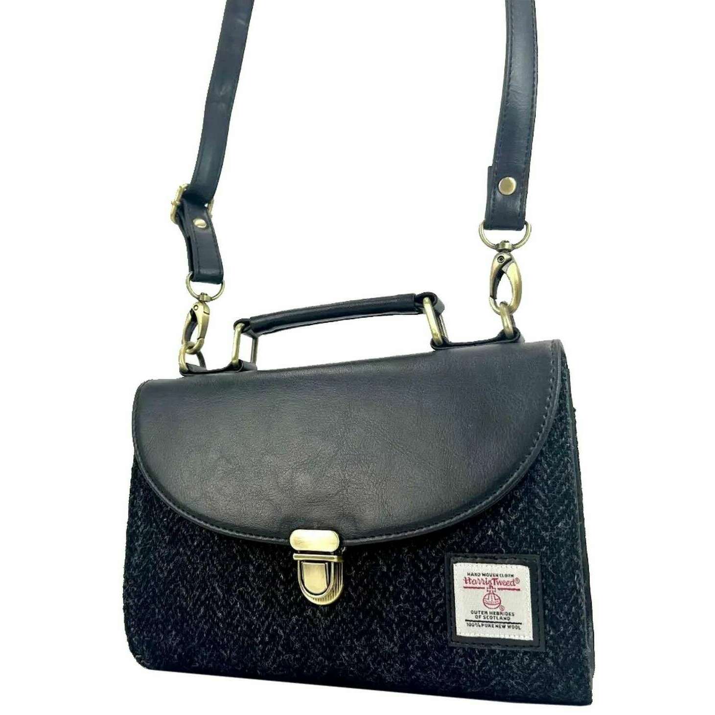 Maccessori Harris Tweed Mini Day Bag - Charcoal Grey - Image 5