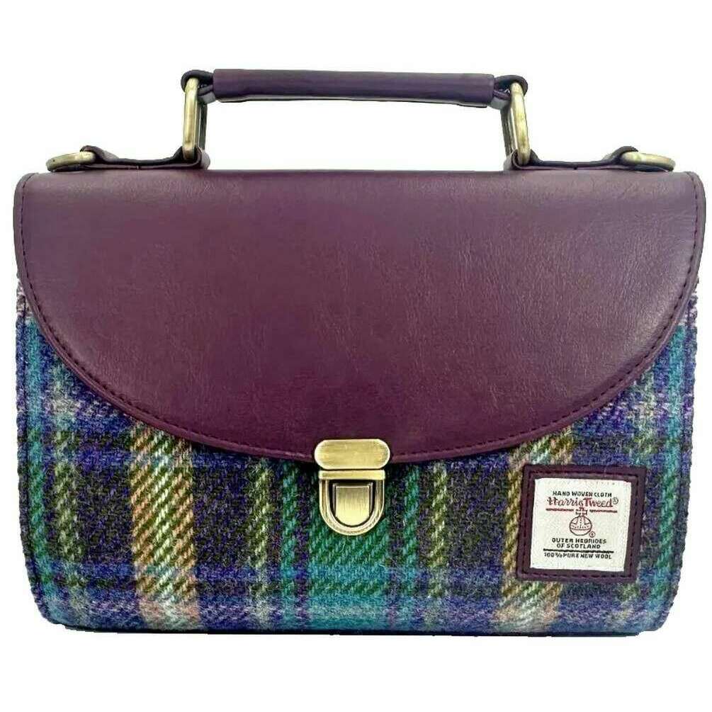 Maccessori Harris Tweed Mini Day Bag - Green/Purple