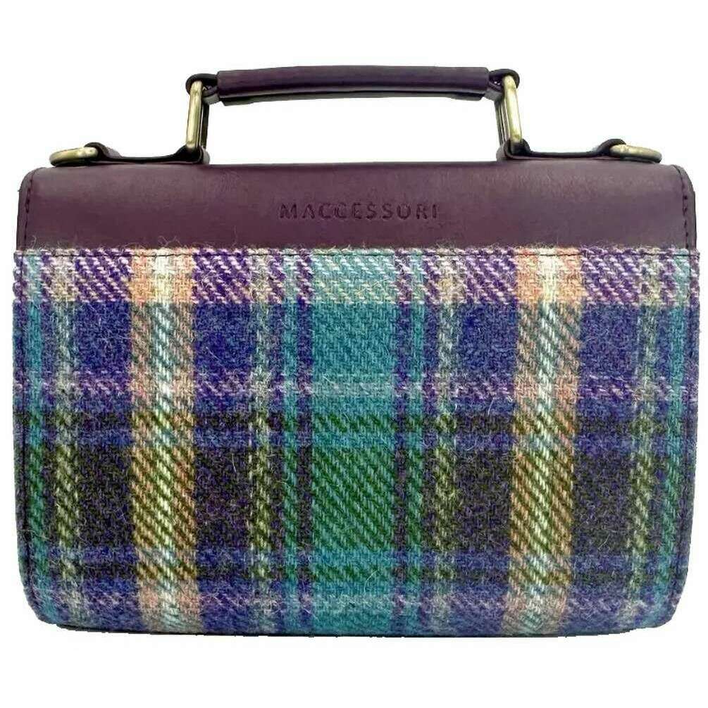 Maccessori Harris Tweed Mini Day Bag - Green/Purple - Image 2