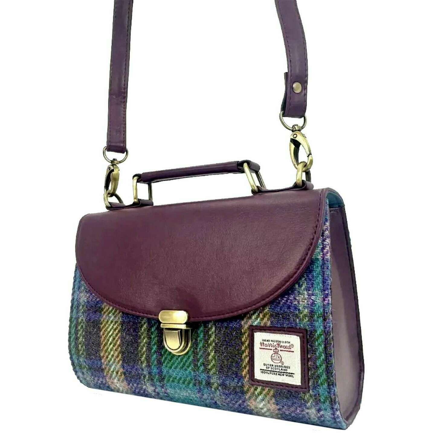 Maccessori Harris Tweed Mini Day Bag - Green/Purple - Image 5