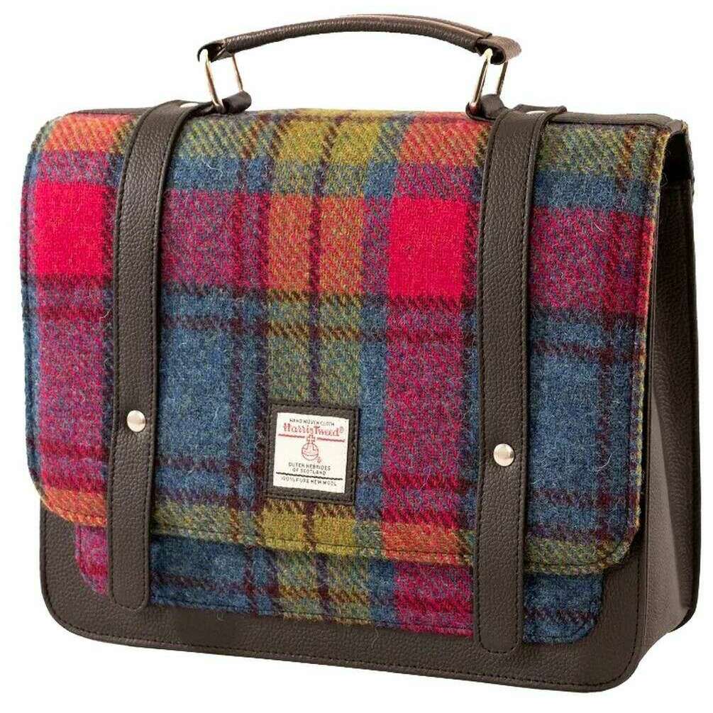 Maccessori Harris Tweed Mini Messenger Bag - Blue/Pink