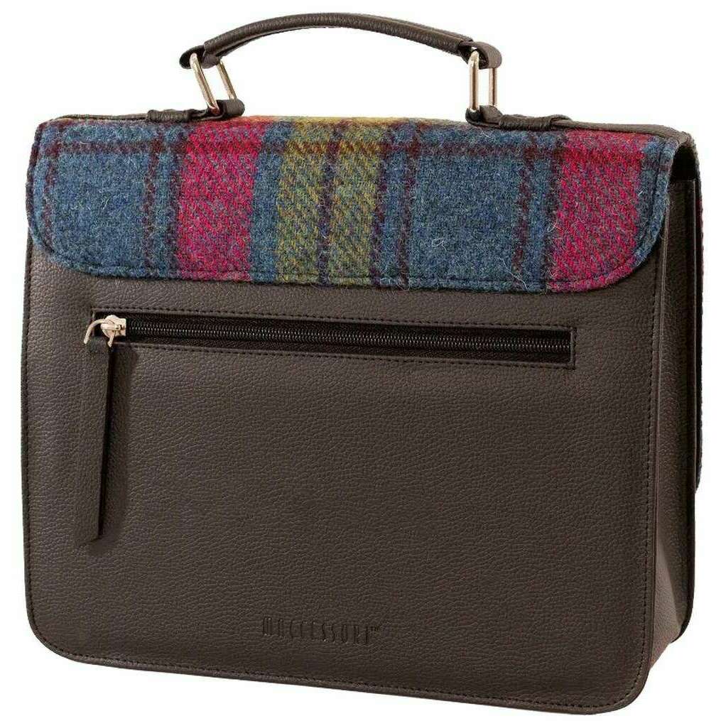 Maccessori Harris Tweed Mini Messenger Bag - Blue/Pink - Image 2