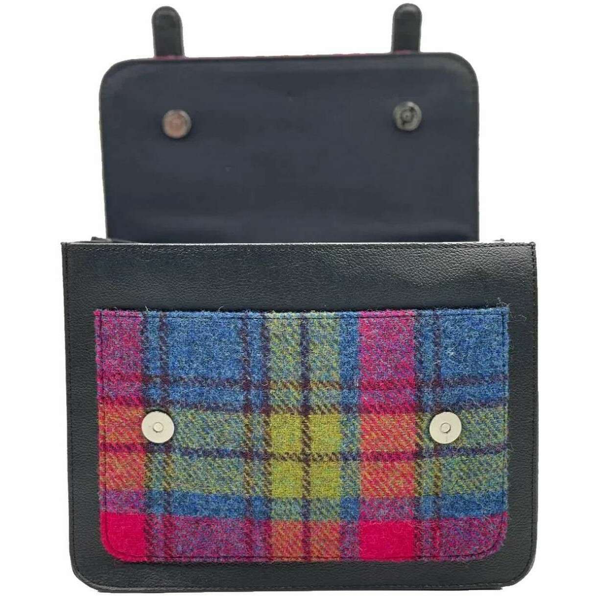 Maccessori Harris Tweed Mini Messenger Bag - Blue/Pink - Image 3