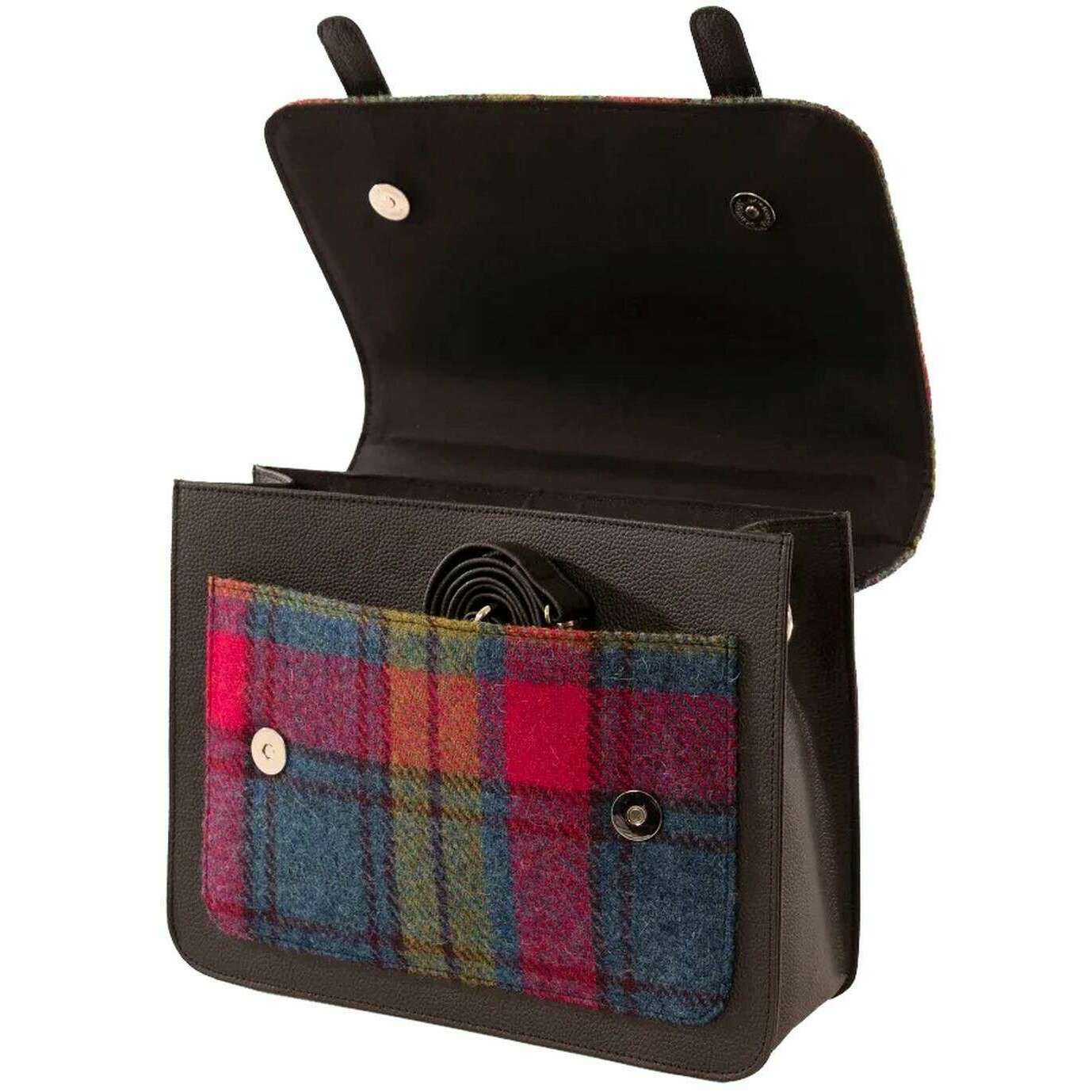 Maccessori Harris Tweed Mini Messenger Bag - Blue/Pink - Image 4