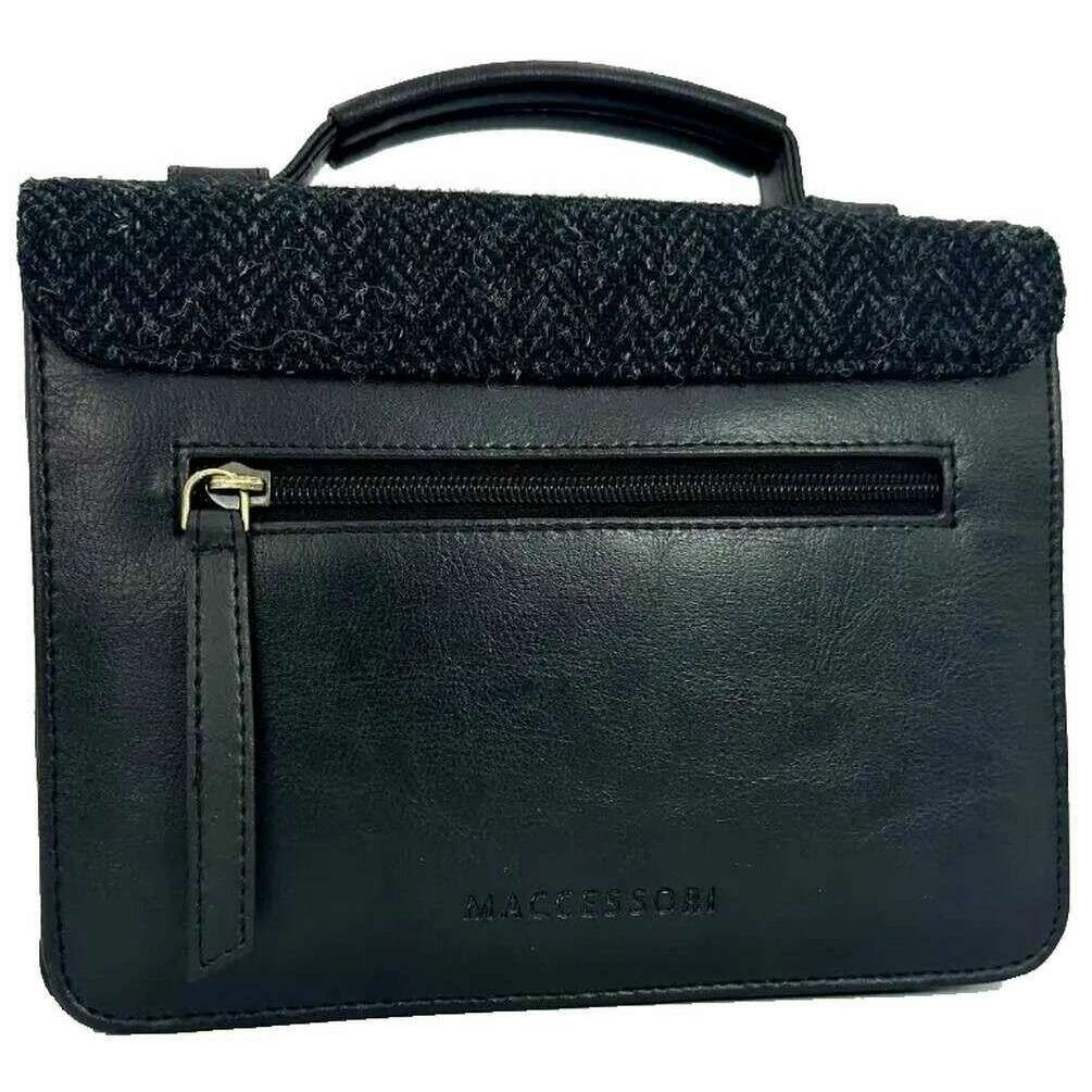 Maccessori Harris Tweed Mini Messenger Bag - Charcoal Grey - Image 2