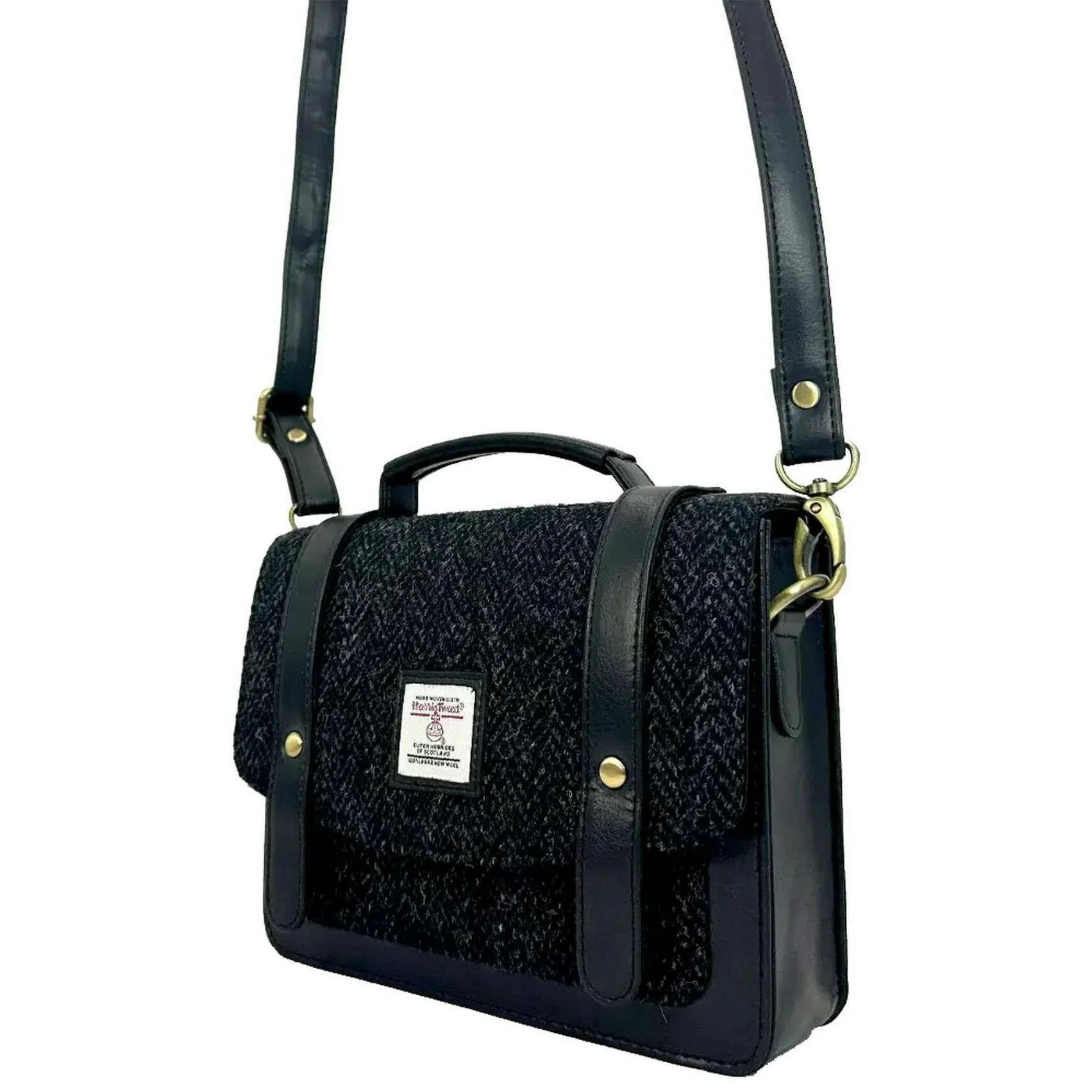 Maccessori Harris Tweed Mini Messenger Bag - Charcoal Grey - Image 5