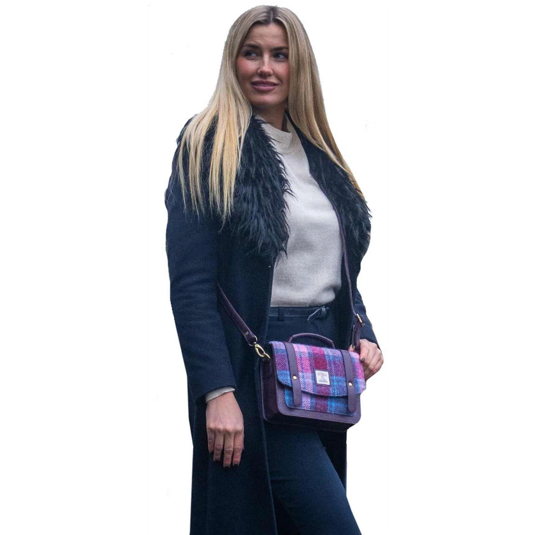 Maccessori Harris Tweed Mini Messenger Bag - Pastel Pink/Purple - Image 6