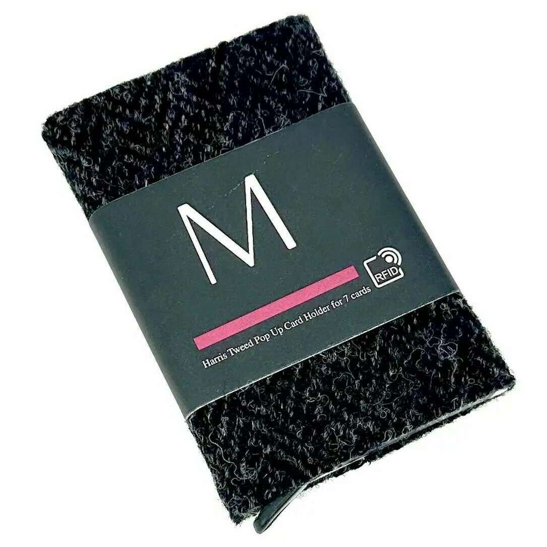 Maccessori Harris Tweed Pop Up Card Holder - Charcoal Grey - Image 4