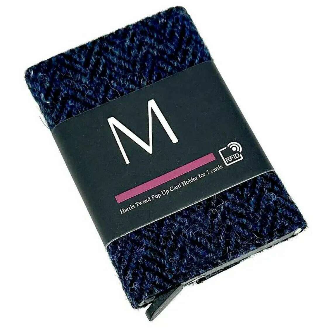 Maccessori Harris Tweed Pop Up Card Holder - Navy Blue - Image 4