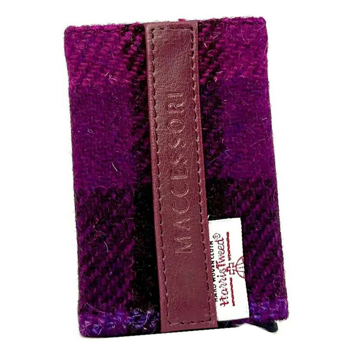 Maccessori Harris Tweed Pop Up Card Holder - Purple/Pink