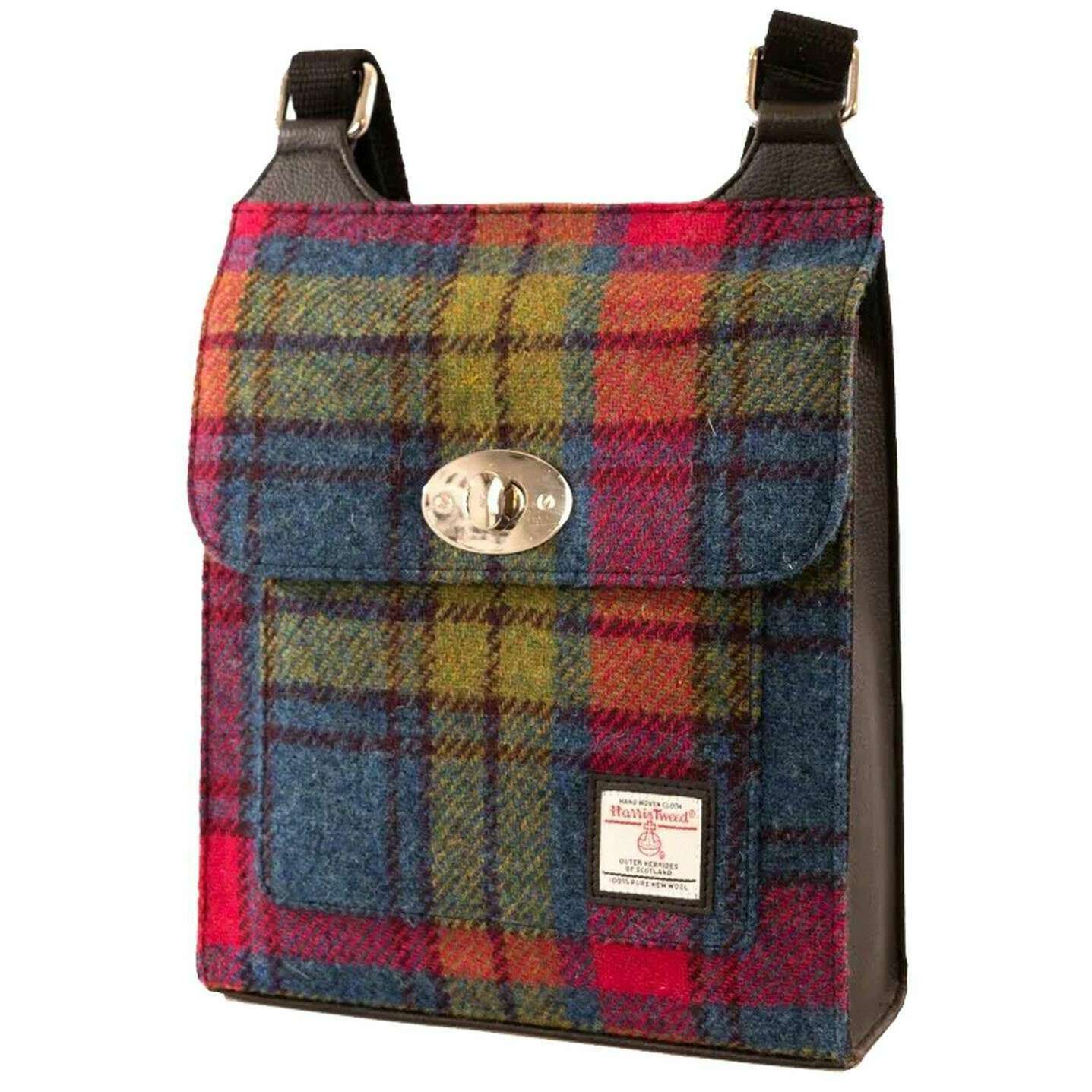 Maccessori Harris Tweed Satchel Bag - Pink/Blue