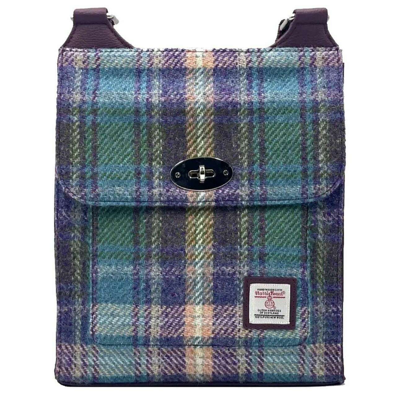 Maccessori Harris Tweed Satchel Bag - Purple/Green