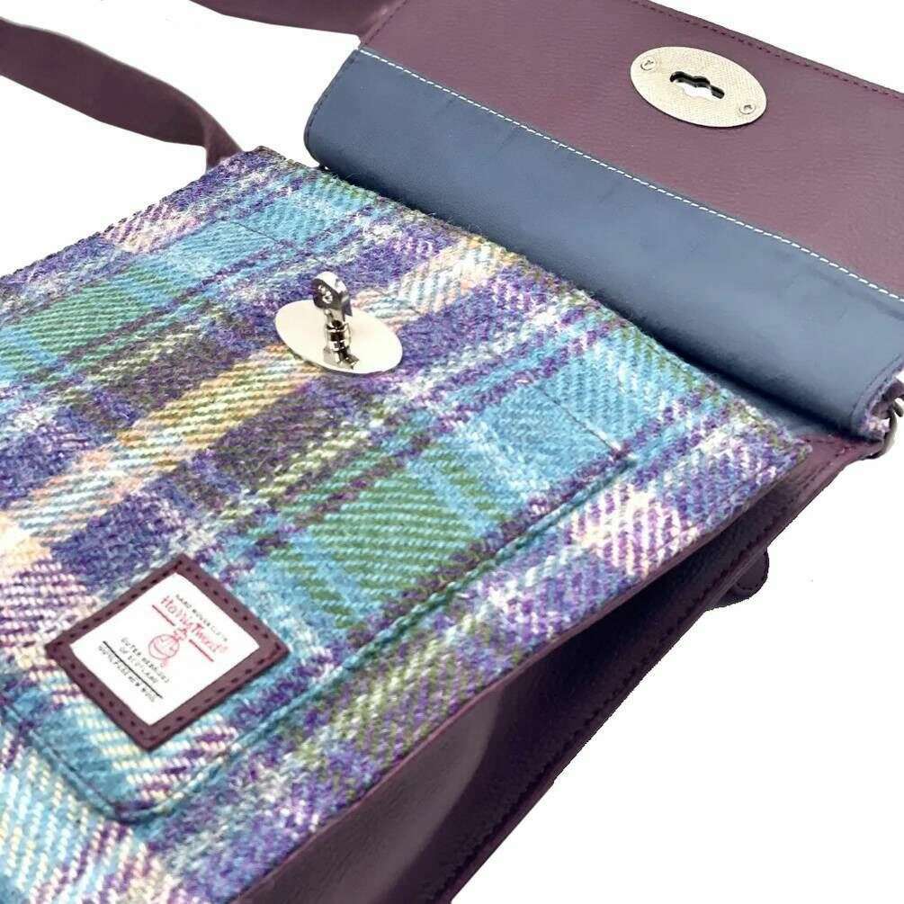 Maccessori Harris Tweed Satchel Bag - Purple/Green - Image 3