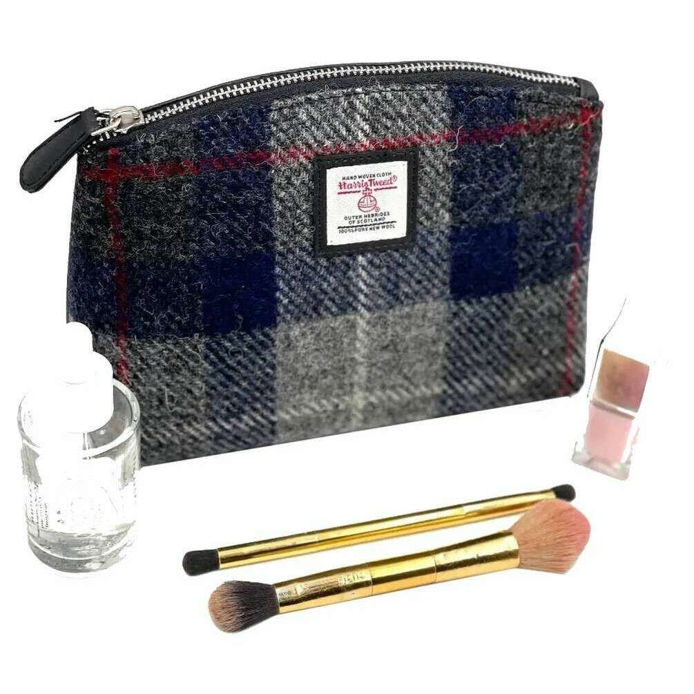 Maccessori Harris Tweed Small Cosmetic Pouch - Blue/Grey - Image 2