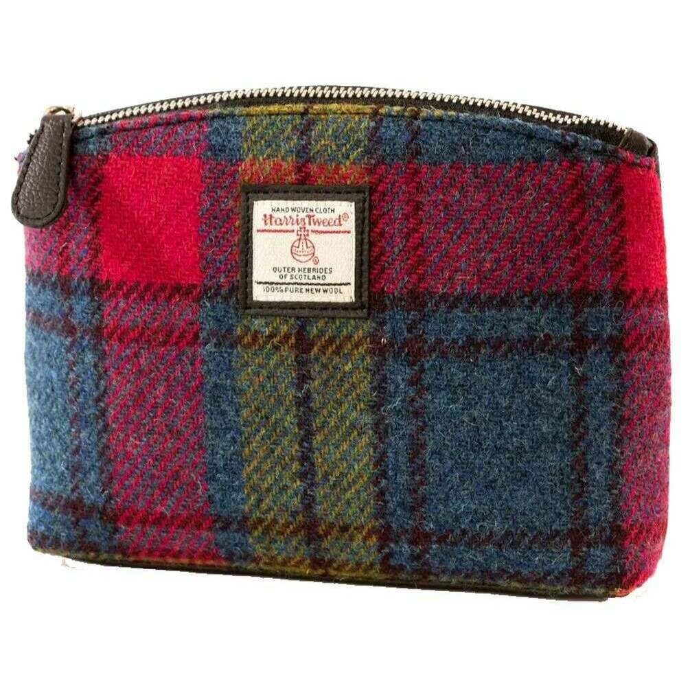Maccessori Harris Tweed Small Cosmetic Pouch - Pink/Blue