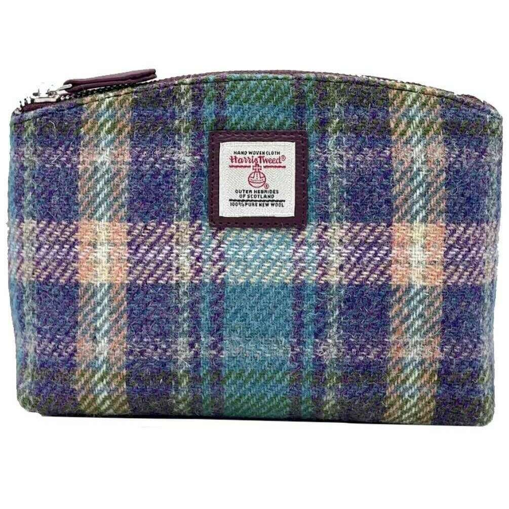 Maccessori Harris Tweed Small Cosmetic Pouch - Purple/Green