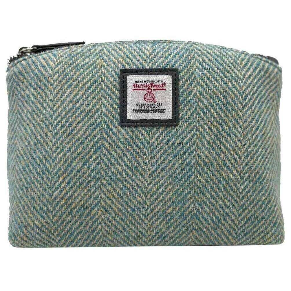 Maccessori Harris Tweed Small Cosmetic Pouch - Turquoise Blue