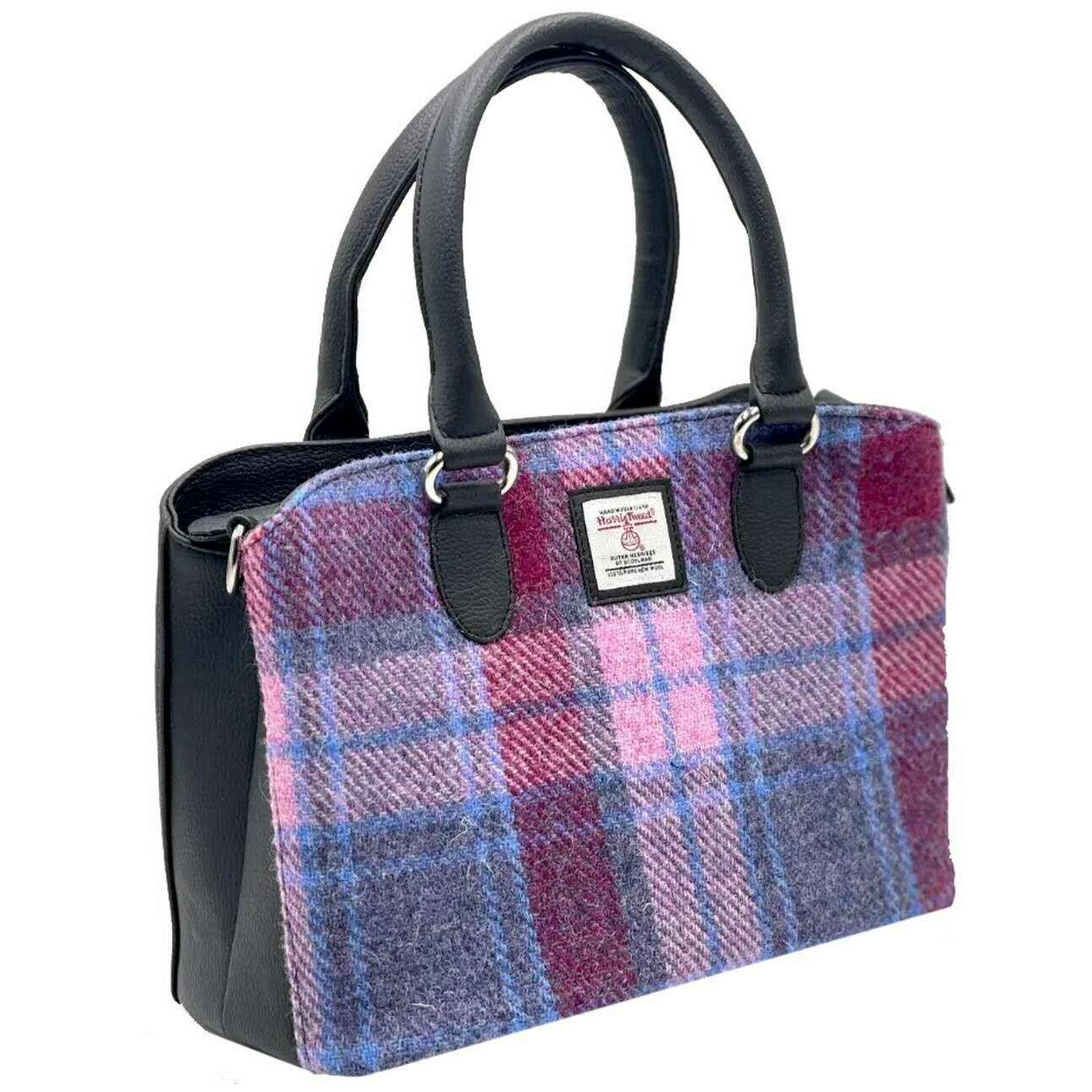 Maccessori Harris Tweed Top Handle Bag - Pastel Pink/Purple - Image 3