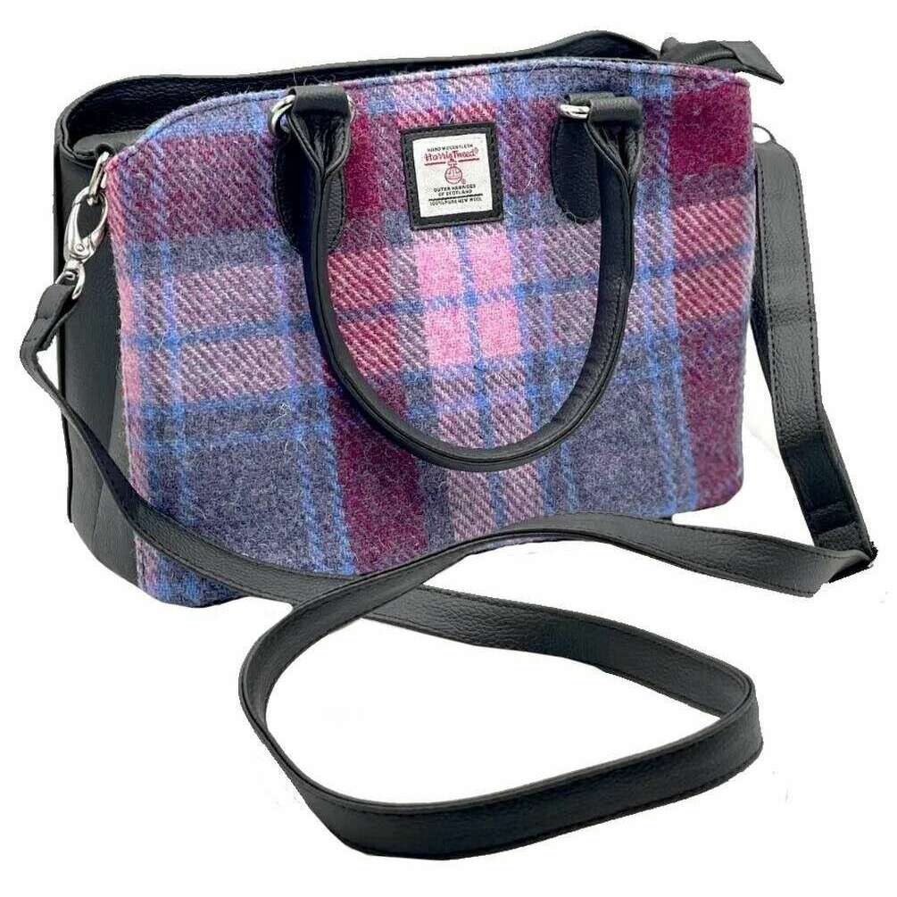 Maccessori Harris Tweed Top Handle Bag - Pastel Pink/Purple - Image 4