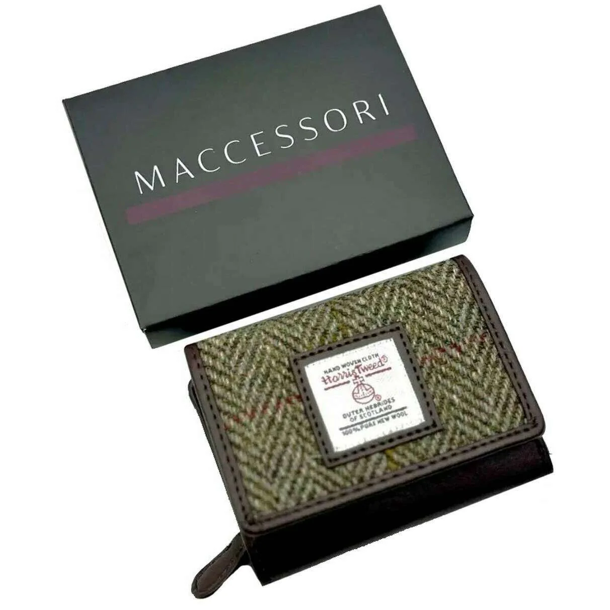 Maccessori Harris Tweed Trifold Purse - Country Green - Image 6
