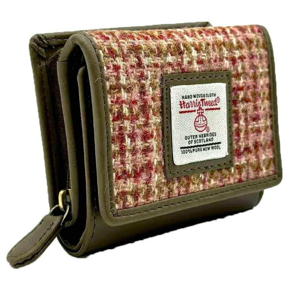 Maccessori Harris Tweed Trifold Purse - Maple Red