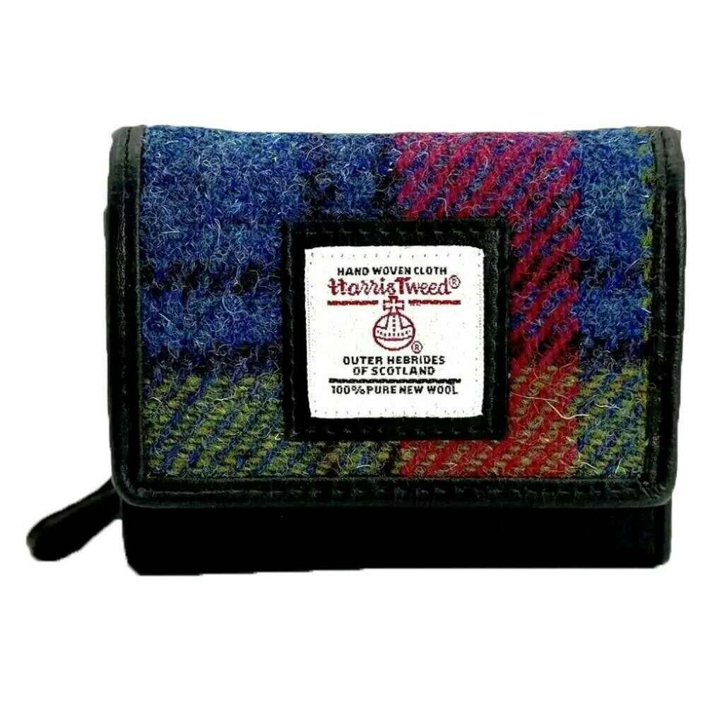 Maccessori Harris Tweed Trifold Purse - Pink/Blue