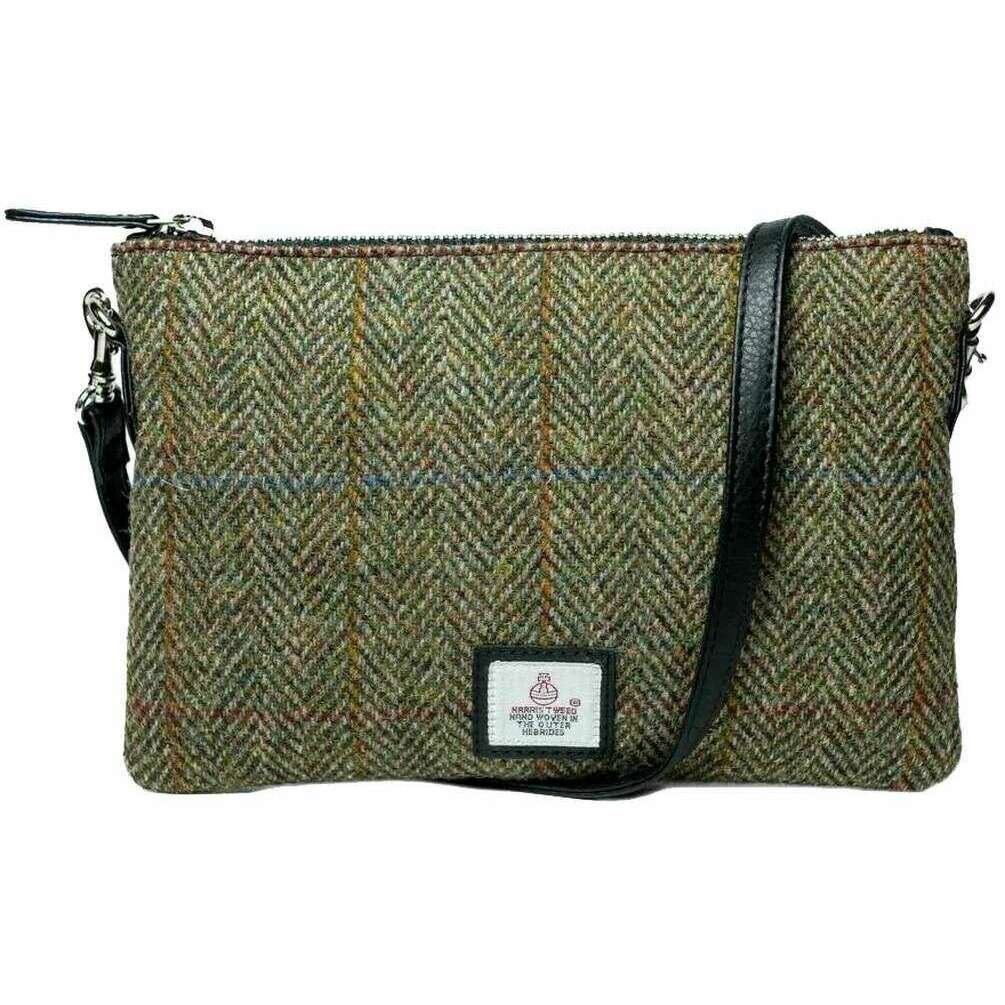 Maccessori Harris Tweed Zip Clutch Bag - Country Green