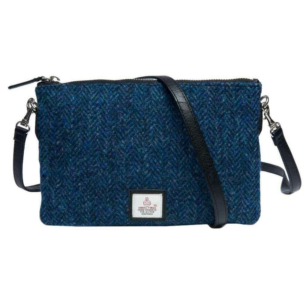 Maccessori Harris Tweed Zip Clutch Bag - Navy