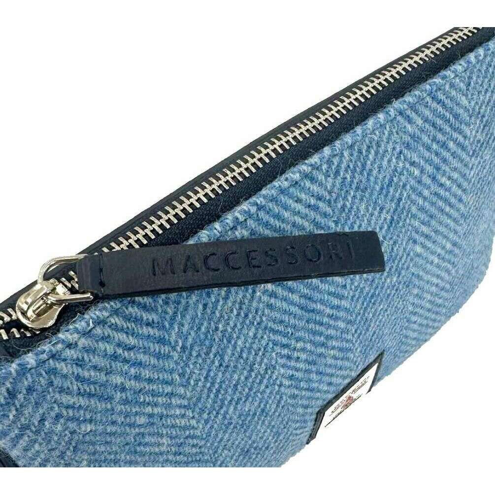 Maccessori Harris Tweed Zip Clutch Bag - Sky Blue - Image 3