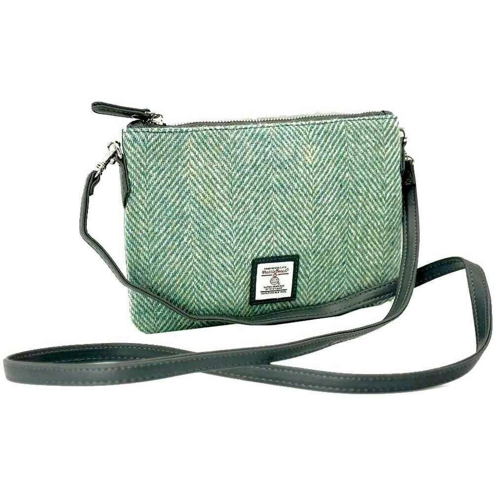Maccessori Harris Tweed Zip Clutch Bag - Turquoise Blue - Image 4