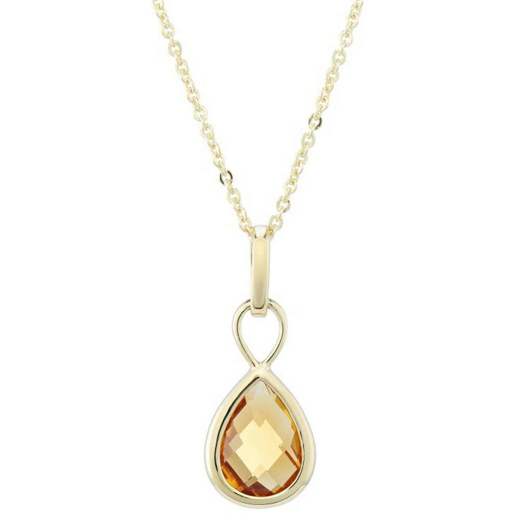 Mark Milton Citrine Pendant - Yellow Gold/Orange