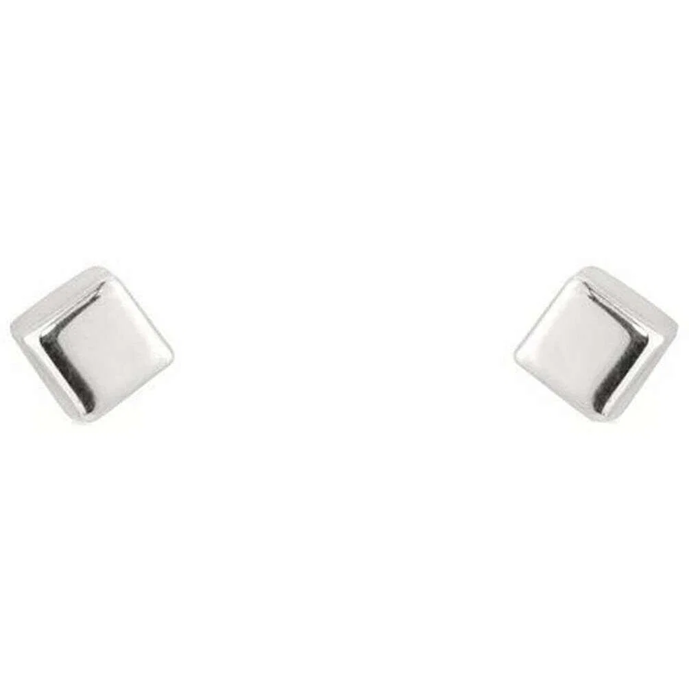 Mark Milton Cube Stud Earrings - White Gold