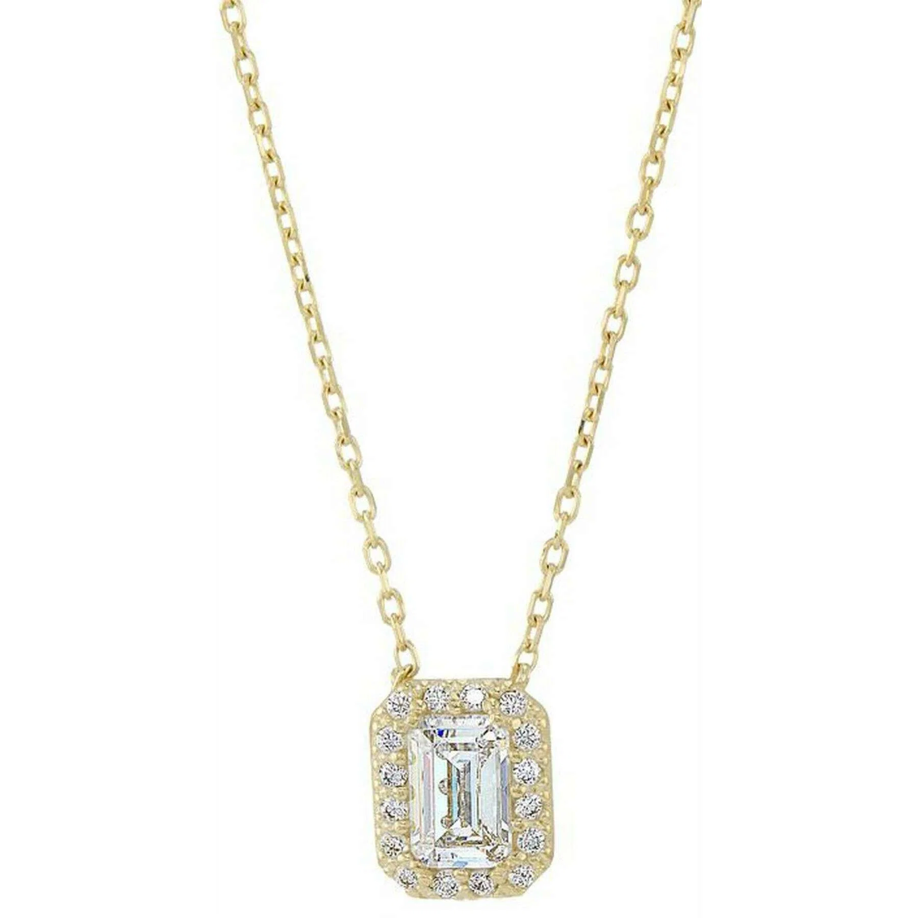 Mark Milton Cubic Zirconia Necklace - Yellow Gold/Clear