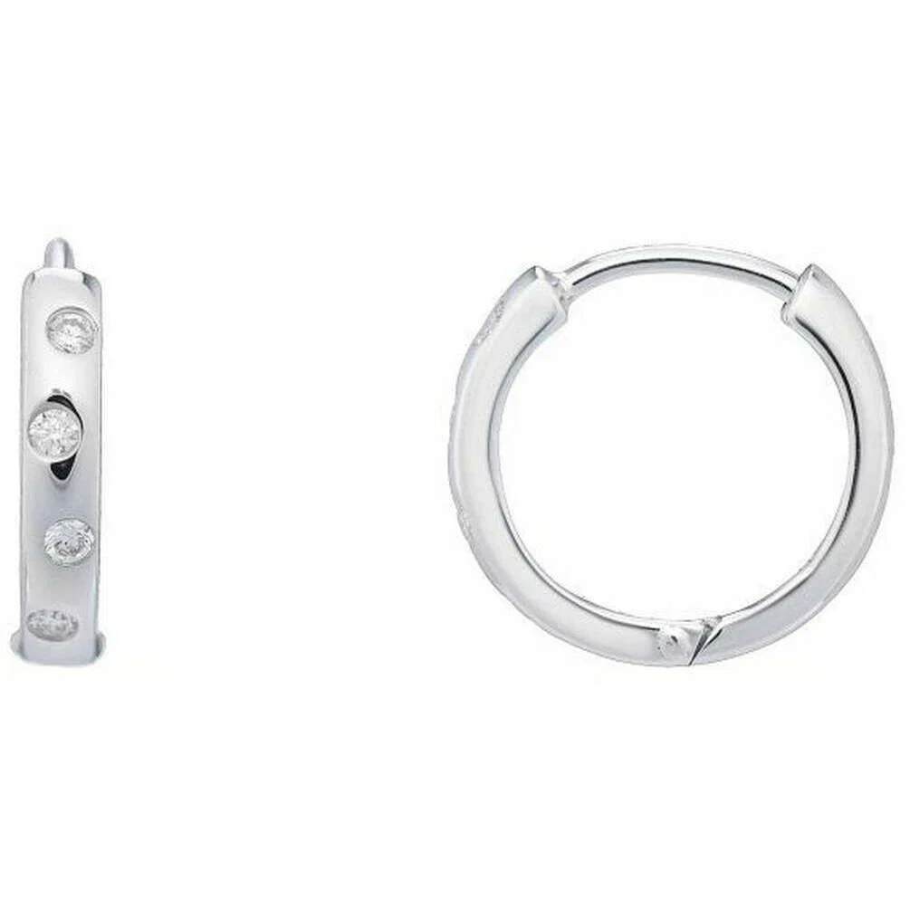 Mark Milton Diamond Hoop Earrings - White Gold