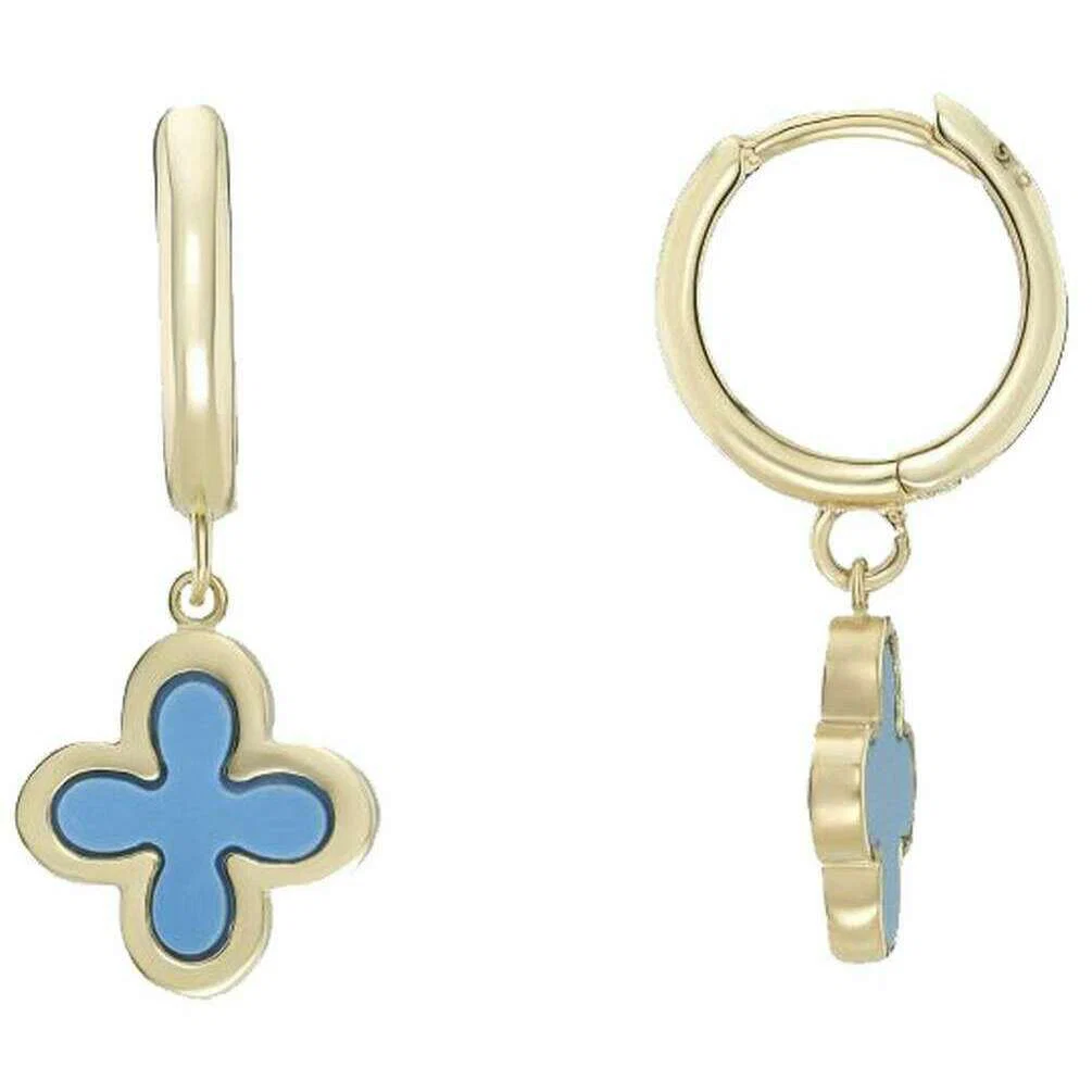 Mark Milton Drop Earrings - Yellow Gold/Turquoise Blue