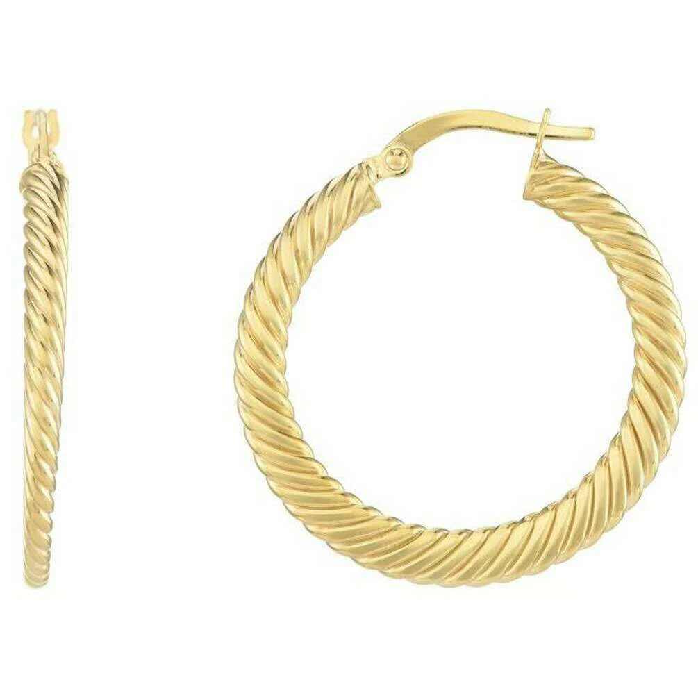Mark Milton Fine Twist Hoop Earrings - Yellow Gold