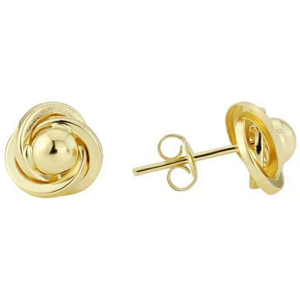 Mark Milton Knot and Ball Stud Earrings - Yellow Gold