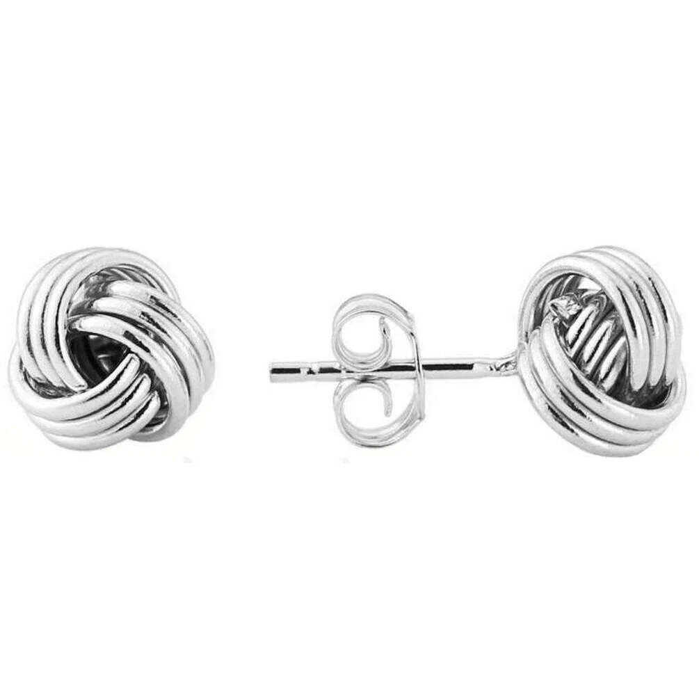Mark Milton Knot Earrings - White Gold