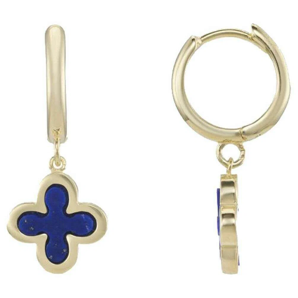 Mark Milton Lapis Drop Earrings - Yellow Gold/Blue