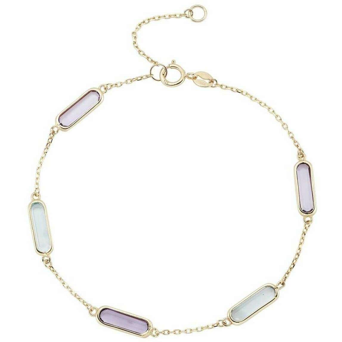 Mark Milton Lozenge Amethyst and Topaz Bracelet - Yellow Gold/Purple/Blue