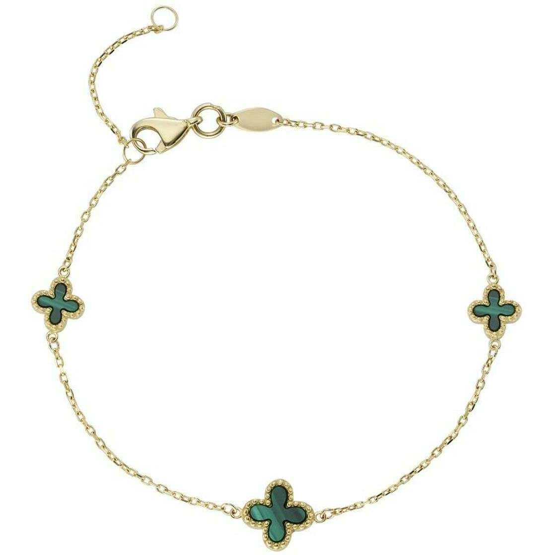 Mark Milton Malachite Cross Bracelet - Yellow Gold/Green