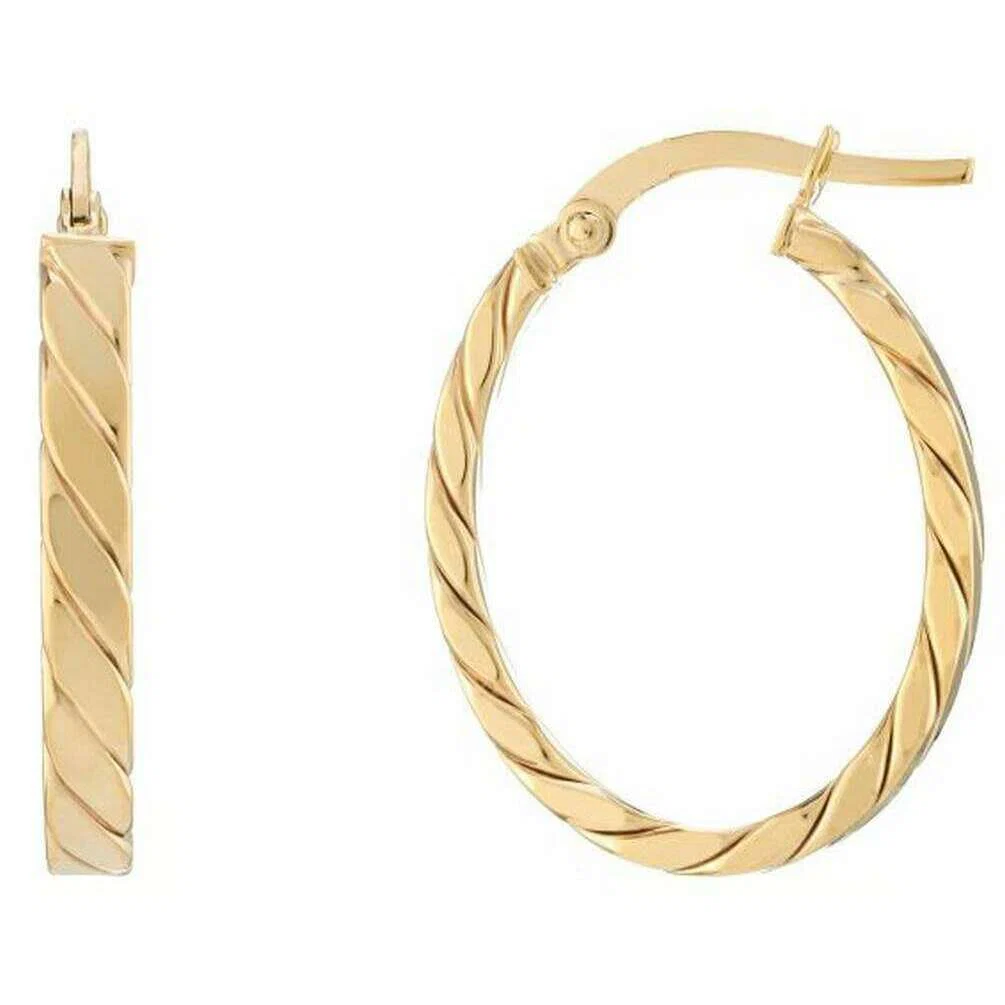 Mark Milton Oval Hoop Earrings - Yellow Gold