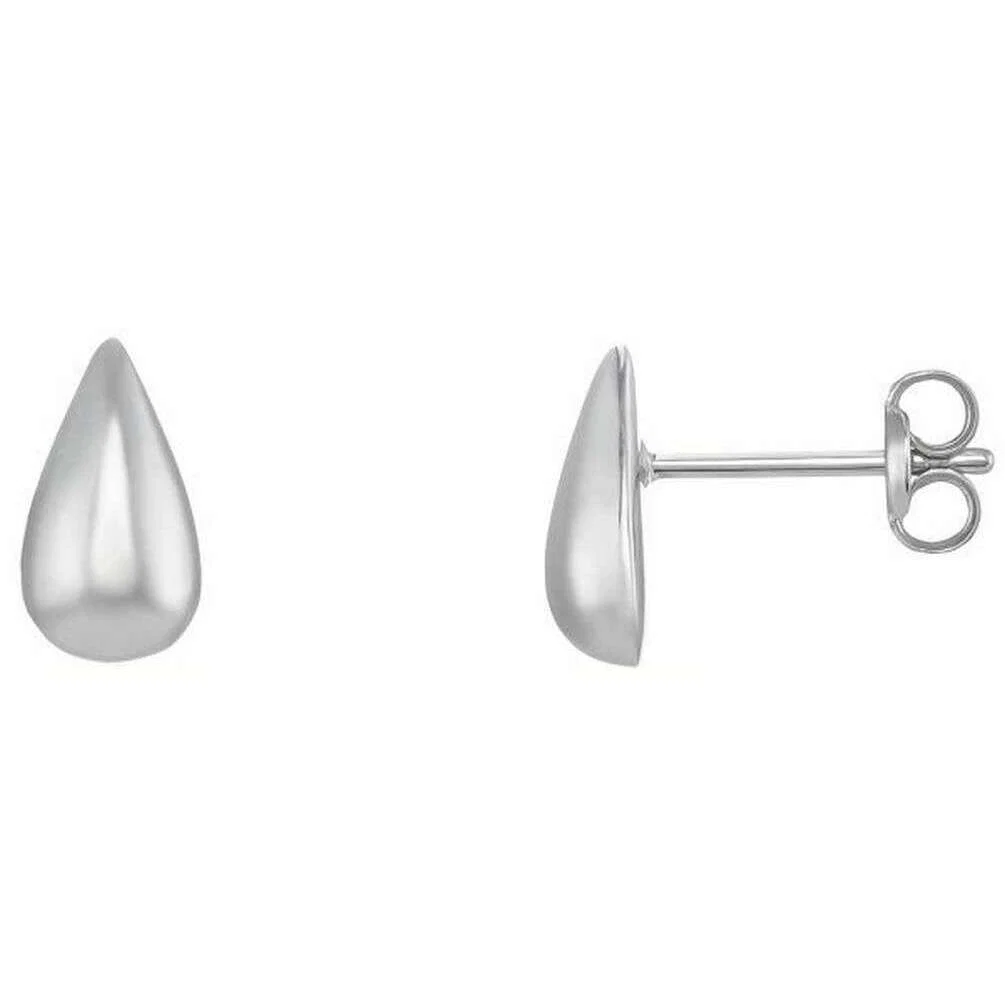 Mark Milton Pear Stud Earrings - White Gold