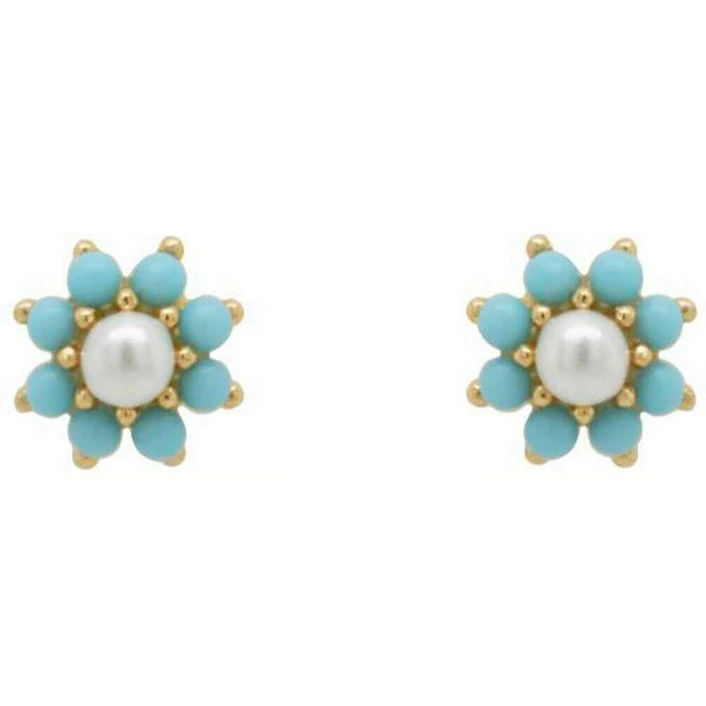 Mark Milton Pearl Cluster Stud Earrings - Yellow Gold