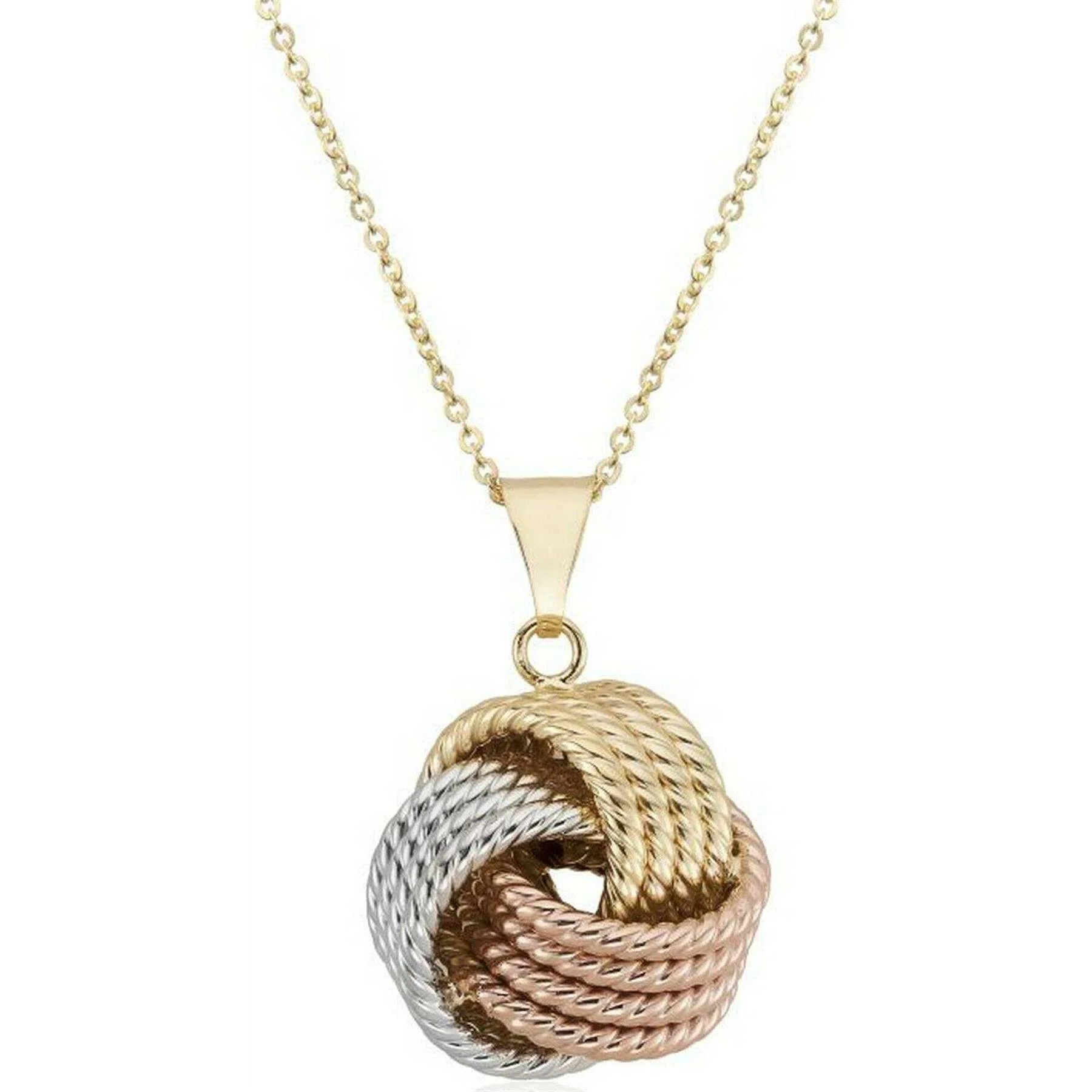 Mark Milton Textured Knot Pendant - Yellow/Rose/White Gold