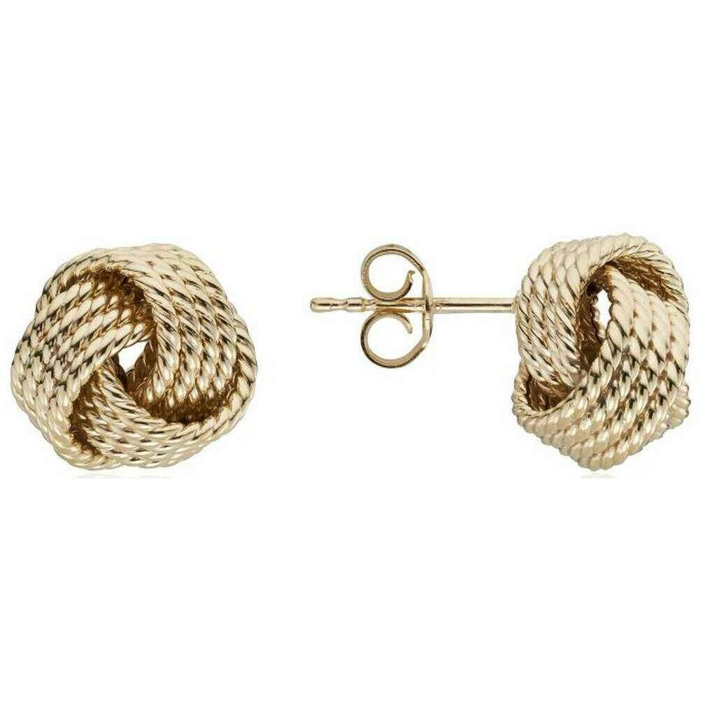 Mark Milton Textured Knot Stud Earrings - Yellow Gold