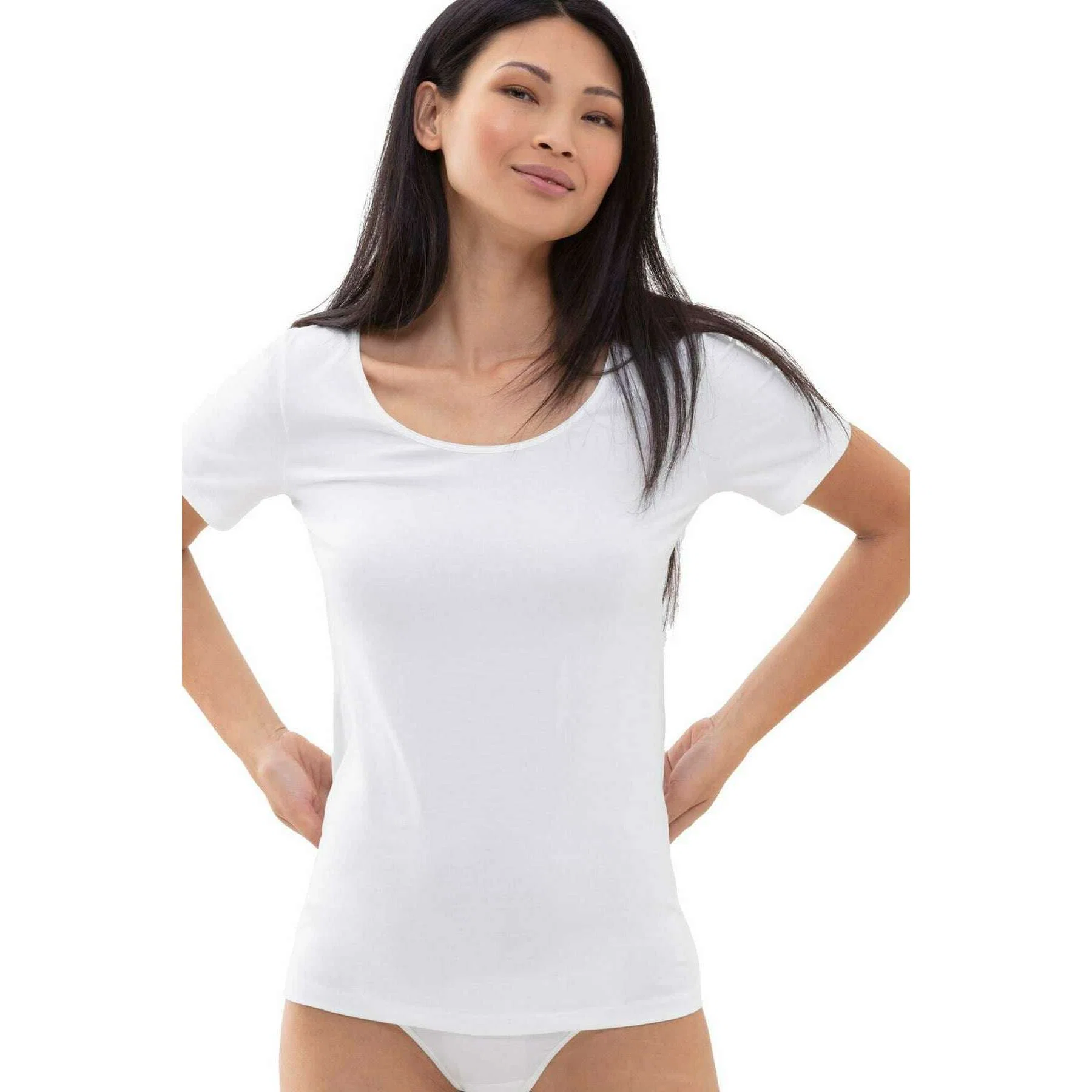 Mey Cotton Pure Half-Sleeved Top - White - Image 2