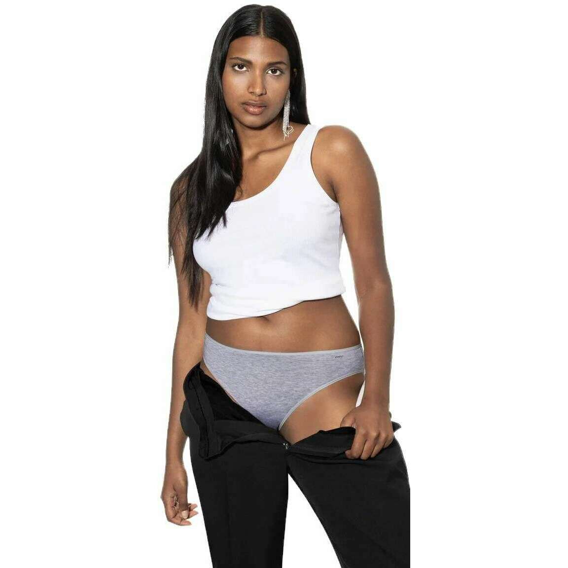 Mey Cotton Pure Jazz Pants - Light Grey Melange - Image 6