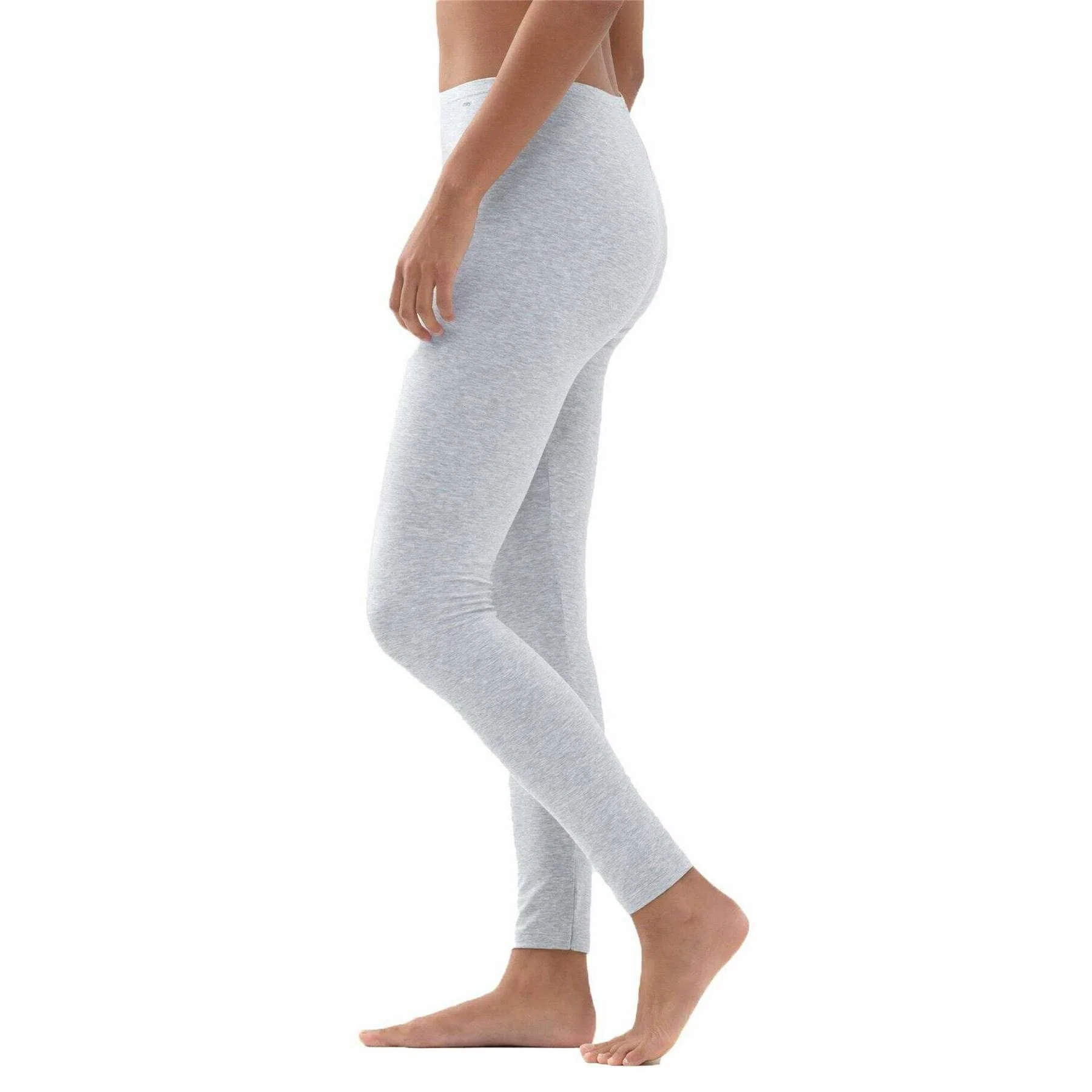 Mey Cotton Pure Leggings - Light Grey Melange - Image 3