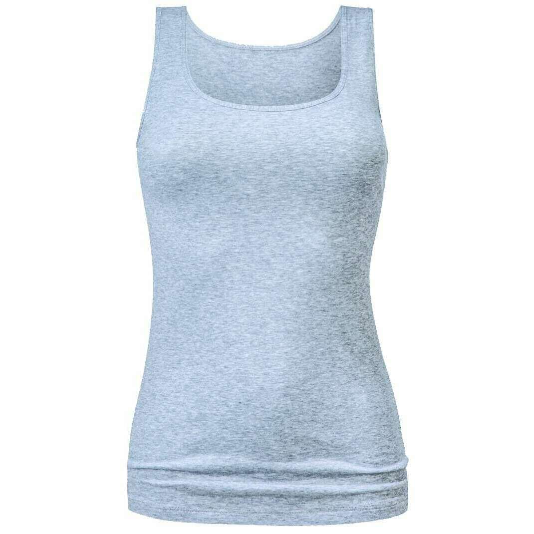 Mey Cotton Pure Vest Top - Light Grey Melange